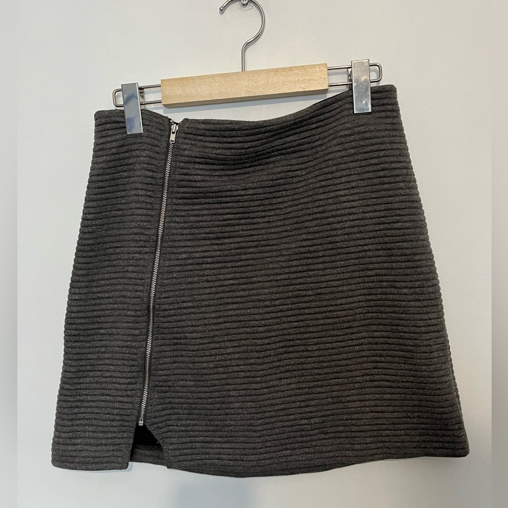 MINKPINK Ribbed Zip Mini Skirt